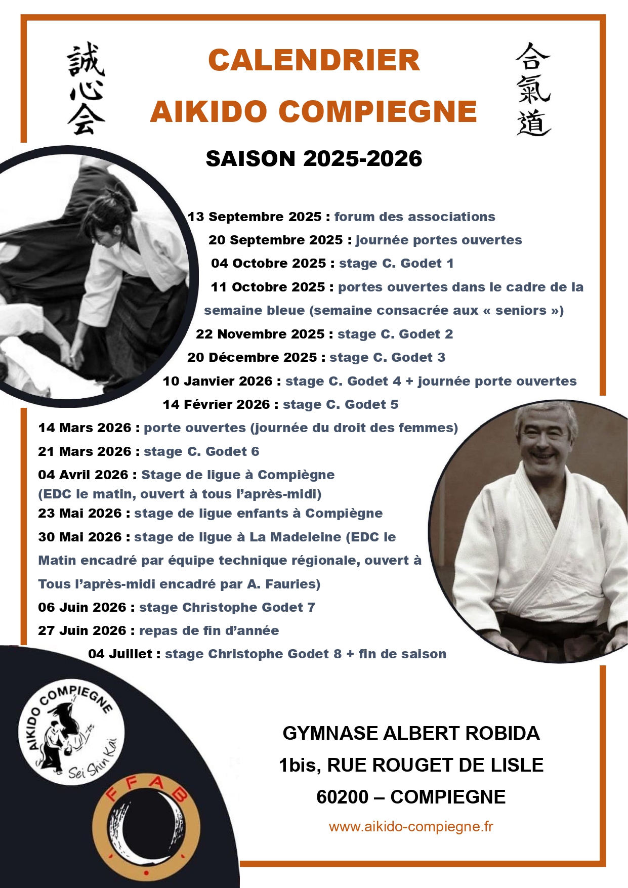 Calendrier de la saison 2025-2026