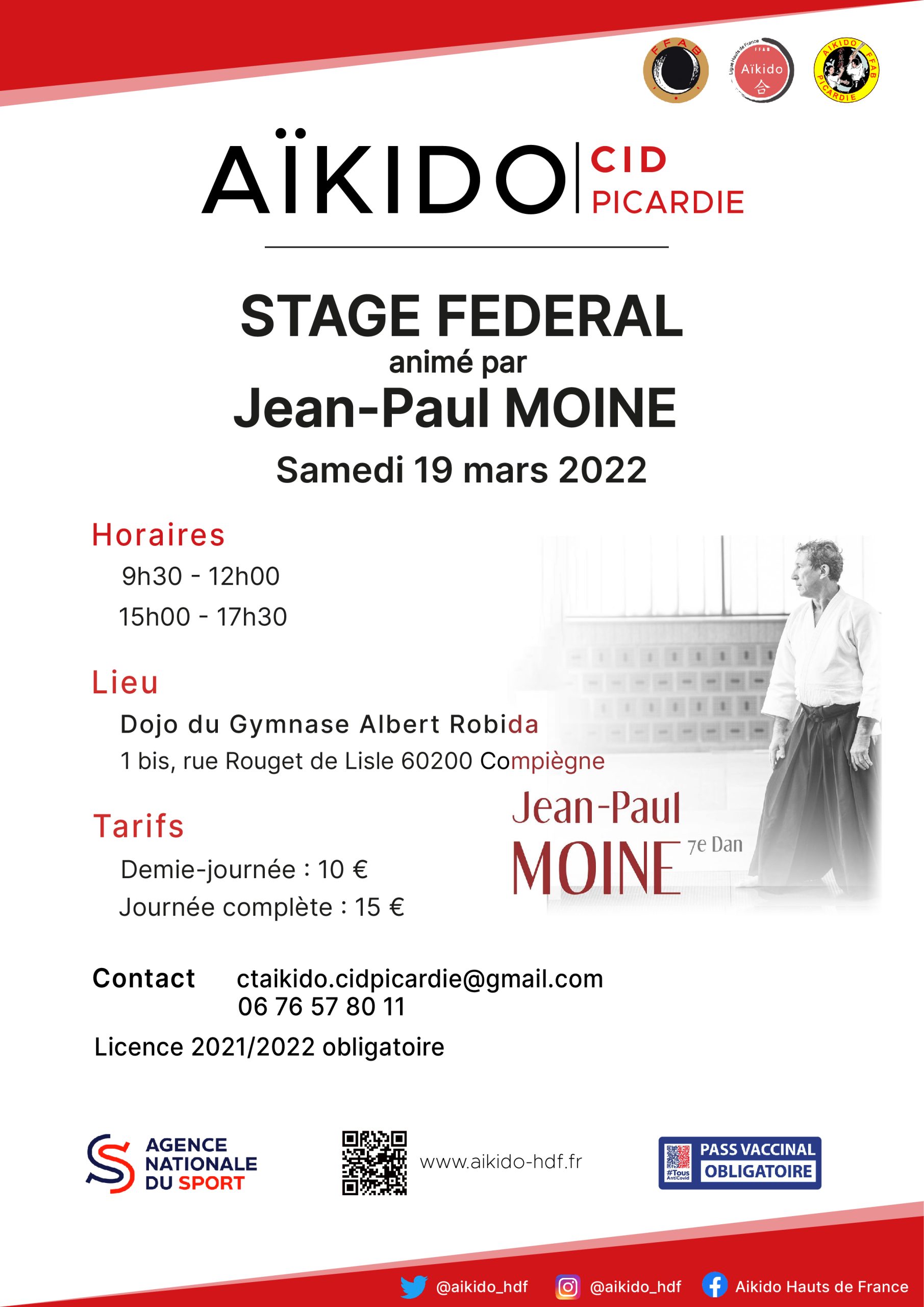 Stage Jean-Paul Moine 7ème dan Compiègne 2022